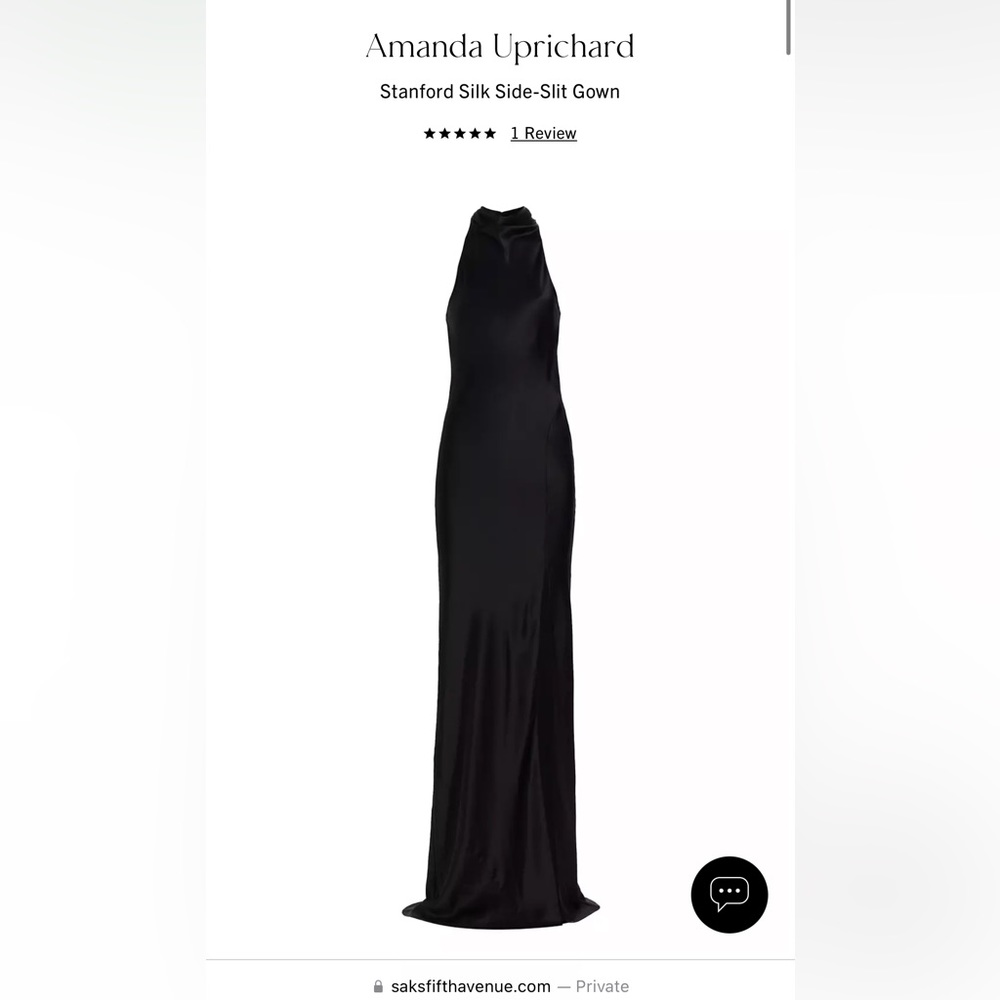 NWT Amanda Uprichard XS Black Formal Gown